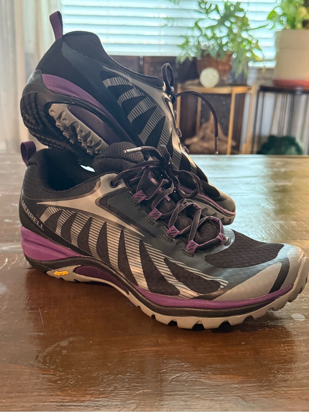 Merrell Women's Black and Purple Trail Sneakers